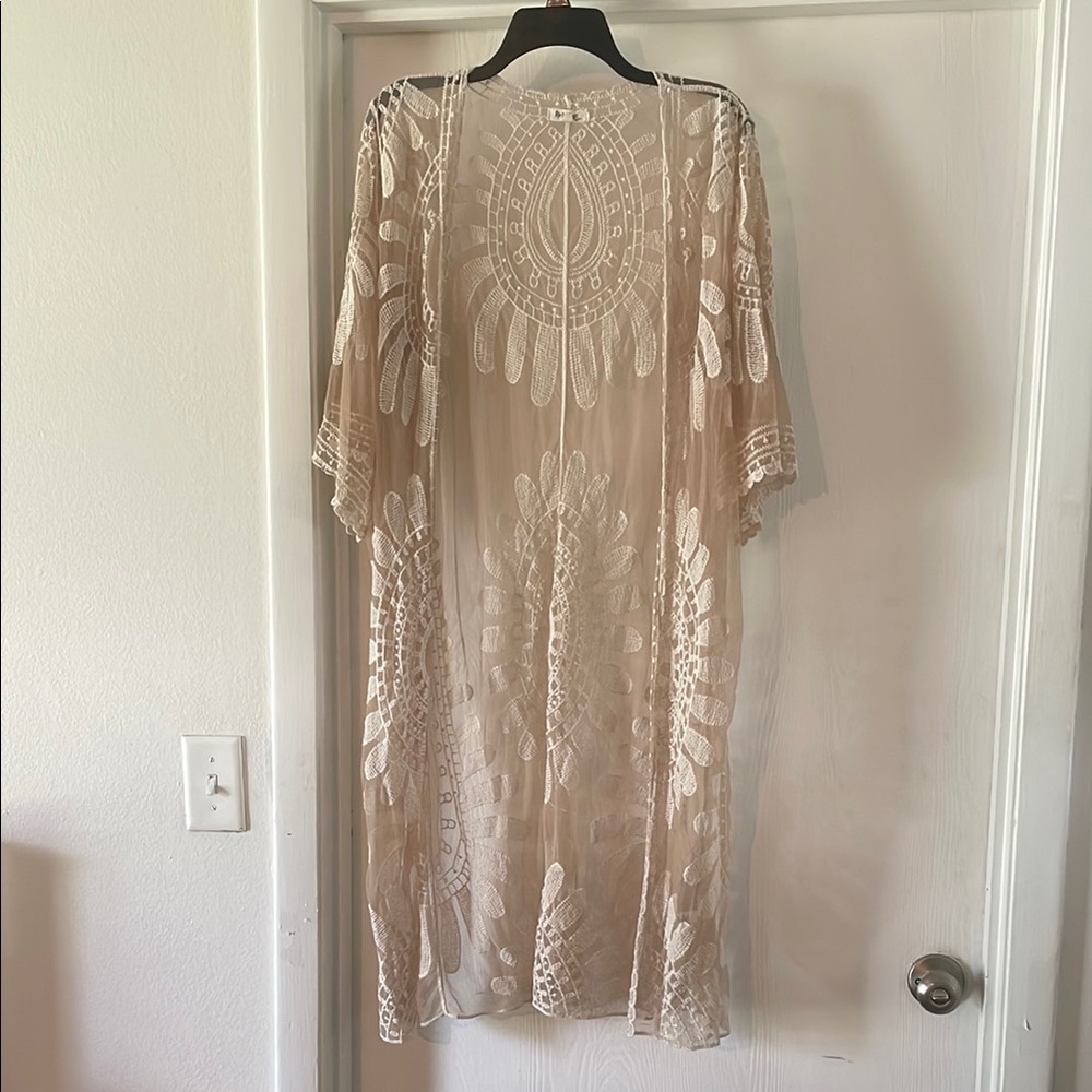 Rebellion Cream Lace Swim Coverup